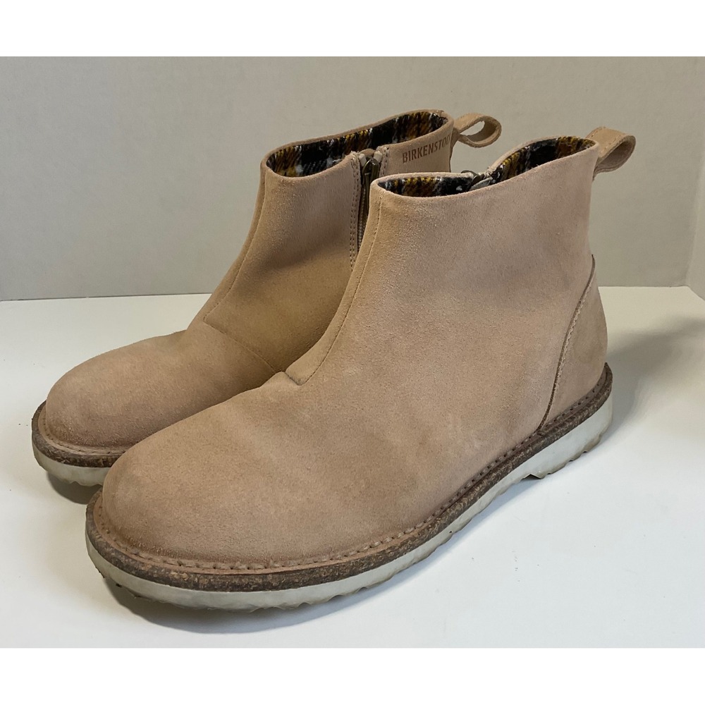 Birkenstock melrose  suede Ankle Boots  Tan Plaid Lining 37 L6 M4
